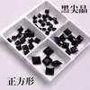 Bestseller Transfronteiriço: Pedra Preciosa de Espinélio Preto Natural Pedra Solta, Cabochão Quadrado, Pedra Solta para Cravação em Joias Lapidada