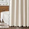 Cortinas de Chuveiro de Cor Sólida de Linho Sintético com Borda Ondulada Preta, Cortinas Impermeáveis para Banheiro e Cortinas Divisórias de Banheiro - Modelos Transfronteiriços Novos Cuidadosamente Selecionados
