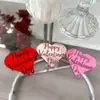 Decorações de Cupcake para o Dia dos Namorados Chinês Enfeites Amor Feliz Dia dos Namorados Marcador Acrílico Decoração de Bolo