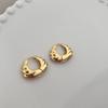 Nuevo estilo luz de lujo retro alta calidad metal geométrico Oval en capas llama sagrada hebilla de oreja moda temperamento pendientes pendientes