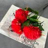 Flor de simulación, crisantemo espinoso de tres cabezas, bola de crisantemo, decoración de boda, decoración de Año Nuevo, ramo de alto sentido, accesorios de fotografía, flores decorativas