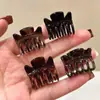 Estilo mesmo de influenciador franja curta furo na orelha garra de cabelo simples moderna versátil básica pequena presilha de cabelo cor de café cor de casco de tartaruga garra de cabelo