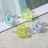 Cuentas de Acrílico Transparente con Chapado de Color de 6 mm con Agujero Grande Letras Inglesas Cuentas Sueltas para Accesorios de Joyería DIY Pulsera Collar