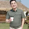 Camiseta de Verão do Papai Camiseta de Manga Curta para Homens de Meia-Idade Top com Gola Top para Pessoas de Meia-Idade e Idosos Top do Vovô Explosões do TikTok