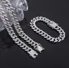 Explosões transfronteiriças corrente cubana de 13 mm liga de alta qualidade colar de diamantes pulseiras masculinas e femininas joias hip-hop europeias e americanas atacado