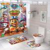 Cortina de Ducha Impermeable y Resistente al Moho de Poliéster con Estampado Digital de la Serie Paw Patrol, Juego de Cuatro Piezas, Venta Directa de Fábrica, Impermeable de Alta Densidad