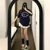 Camiseta de manga corta de seda de leche, modelo nuevo 2026, manga media blanca, estilo coreano, holgada y casual, impresionante top de verano, ins