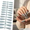 Puntas de Uñas Europeas y Americanas de Moda de Gama Alta Mate de Punta Larga, Colección de Color Sólido, Piezas para Uñas, 24 Piezas