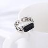 Anillo creativo de pegamento negro ins para hombres y mujeres combinación marea geométrica anillo para el pulgar y el dedo meñique anillo una generación de cabello