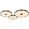 Lámpara de Dormitorio, Estilo Antiguo, Retro Madera de Nogal Protección Ocular Lámpara de Sala de Estar, Simple Hoja de Loto China Creativa Lámpara de Techo para Habitación