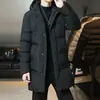 Comércio exterior atacadista inverno novo algodão de tamanho grande para jovens urbanos, jaqueta de algodão à prova de frio de comprimento médio, casaco quente masculino