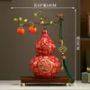 Grande Ornamento de Cabacinha em Esmalte Vermelho em uma Caixa de Presente de Luxo, Nova Decoração Estilo Chinês, Envio Direto da Fábrica
