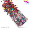 Láser Lentejuela Redonda 1+2+3mm Mixto 12 Colores Set de Lentejuelas para Arte de Uñas Joyería para Arte de Uñas Taladro Pasta para Uñas