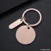Chaveiro transfronteiriço de aço inoxidável placa redonda impressão colorida a laser material em branco presente de feriado gravação chaveiro de metal