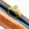 Anillo Pesado Incrustado de Jade Hetiano Natural Jaspe Verde Espinaca Joyería Elegante para Mujer Venta al por Mayor en Vivo 1025