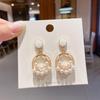 Coreia do Sul brincos de borla simples nicho de alta qualidade luz luxo temperamento imitação brincos de pérolas brincos de barraca feminina atacado