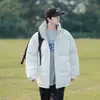 Chaqueta de Algodón para Hombre Enbu Otoño/Invierno Engrosada Estilo Coreano Moda Tendencia Falso Dos Piezas Ropa de Algodón Estilo Hong Kong Holgada Casual Chaqueta de Pan