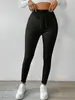 2025 Populares Transfronterizos Europeos y Americanos para Mujer Leggings de Imitación de Mezclilla Cintura con Cordón Pantalones Delgados Cálidos Venta Caliente Moda Simples