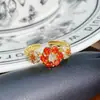 Anel Retro Acessível de Luxo de Alta Gama para Mulheres, Série Vintage Dourada Esmalte Gotejamento de Óleo Zircônia Anel Aberto