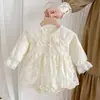 Roupas de Bebê, Saia de Renda de Manga Longa para Primavera e Outono, Roupa para Banquete de 100 Dias de Bebê Menina, Vestido de Princesa de Um Ano, Vestido