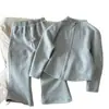 Conjunto de Zíper Estilo Coreano para Meninas - Primavera e Outono 2026: Conjunto Elegante de Jaqueta com Gola Alta + Calça Flare
