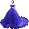 Falda Abullonada de Tul Colorida Estilo Nuevo 2026 Europea y Americana con Cola Larga, Dobladillo de Falda Grande Vestido de Novia, Vestido para Banquete, Examen de Arte, Vestido para Actuación en Solitario