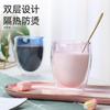 Taza de Café Aislada de Doble Capa con Revestimiento Interior de Colores, Vaso de Agua de Gran Capacidad, Taza para Jugo y Leche de Vidrio de Borosilicato Alto con Forma de Huevo para el Hogar