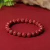 Ano do Coelho Ano do Zodíaco Autêntico Pulseira de Contas Vermelhas Vermilion com Padrão Pulseira de Contas Redondas Cor Dourada Púrpura Círculo Único Pulseira Unissex Presente