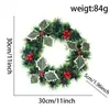 Nuevo corona de Navidad transfronteriza, vegetación artificial de Navidad, suministros de decoración de Navidad, guirnalda de vid de Navidad de oropel, colgante