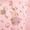 Llavero Espejo de Maquillaje Hello Kitty Lindo Transfronterizo Diamante Metal Dibujos Animados Accesorios para Bolsos de Mujer Colgante Llavero