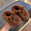 Pantuflas de Algodón para Niños Capibara Otoño Invierno Niños Niñas Calientes Con Felpa Forrada Mediano Grande Niños Bebé Talón Cerrado Zapatos de Algodón