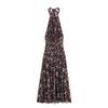 Exportação Transfronteiriça Roupas Femininas Verão 2025 Novo Estilo Europeu e Americano Gola Halter Tule Estampado Vestido Longo 5039143