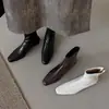 Botines Elegantes de Punta Cuadrada Elásticos Adelgazantes para Mujer Otoño/Invierno 2026 Retro Commute Tacón Oculto Versátiles con Cremallera Trasera
