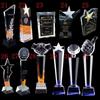 Diamante criativo de alta qualidade polegar cristal troféu girassol cinco- ponta estrela medalha de metal produção autorizada atacado
