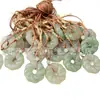 Pendente de flor de aventurina natural no atacado, pingente de fivela de paz torcida de aventurina cor de água clara, corrente para clavícula de jade