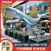 Escultura Moderna de Acero Inoxidable de Ballena Personalizada, Anticorrosión y a Prueba de Óxido para Exteriores, Paisajismo de Jardín, Paisajismo Comercial de Acero Inoxidable