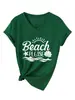 Beach Please Amazon Ebay Sitio Independiente Camiseta Casual y Versátil para Mujer de Manga Corta y Cuello en V Camiseta Básica