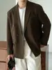 Jaqueta Casual Masculina de Lã Acetato Lyocell Outono/Inverno 2026 de Lapela Entalhada de Dois Botões Jaqueta de Terno Leve para Negócios