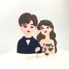 Decoração de Bolo para o Dia dos Namorados Chinês Cola Macia Enfeites de Casal Dia dos Namorados Chinês Acrílico Casal Apaixonado Coração Decoração