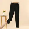Pantalones térmicos de forro polar de cintura alta para mujer, novedad de invierno, pantalones de otoño engrosados con terciopelo, talla grande, ropa interior, pantalones largos ajustados