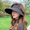 Sombrero de Sol de Vinilo de Terciopelo con Protección Solar para Mujer, con Ala Ancha para Cubrir Todo el Rostro, Sombrero de Sol de Seda Helada con Parte Superior Abierta, Sombrero de Sol de Protección Solar para Ciclismo al Aire Libre