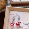 Pendientes de Clip de Resina Coloridos Lindos con Forma de Personaje de Dibujos Animados para Niñas, Accesorios de Pendientes de Lazo Corazón Explosivo