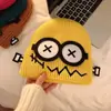 Gorro de Lana Tejido Divertido y Lindo, Atmosférico Otoño e Invierno Nuevo de Moda Dibujos Animados Cálido y a Prueba de Frío Gorro de Lana