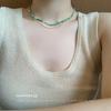 Daishan Césped Verde Verde Nuevo Chino Hecho a Mano Piedra Natural Cuentas Superpuestas Cadena para Clavícula Pequeña Fresca Ágata Cuentas Cadena para el Cuello