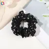 Qi Yue Temperamento Francés de Alta Gama Goma para el Pelo Estilo Intestino Grande para Mujeres Encaje Plisado Estilo Perezoso Banda de Goma de Alta Elasticidad Cuerda para el Pelo Accesorios para el Cabello