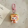 Chaveiro Pingente Gato Sanduíche Desenho 3D Charme Coração Fofo Feminino Acessórios para Bolsa Melhor Amigo Pequeno Presente