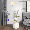 Coelho Astronauta Espacial Grande Enfeite para Lateral de Sofá, Estante de TV, Decoração de Chão, Presente de Inauguração de Casa para Sala de Estar, Decoração de Luxo Leve