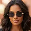Gafas de Sol Decorativas Ovaladas con Cabeza de Leopardo de Borde Cortado Sin Marco Europeas y Americanas Nueva Moda Estilo Callejero Protección UV Gafas de Sol Transfronterizas