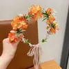 Coroa de Flores Rosa Fada Headpiece Faixa de Cabeça Estilo Mori Menina Adulta Flores Artificiais Faixa de Cabeça Acessórios de Cabelo Flor na Cabeça Adereços para Fotos
