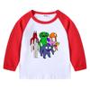 Camiseta infantil de primavera y otoño 2023, nueva camiseta de manga larga con cuello redondo y dibujos animados, camiseta de algodón para bebés y niños.